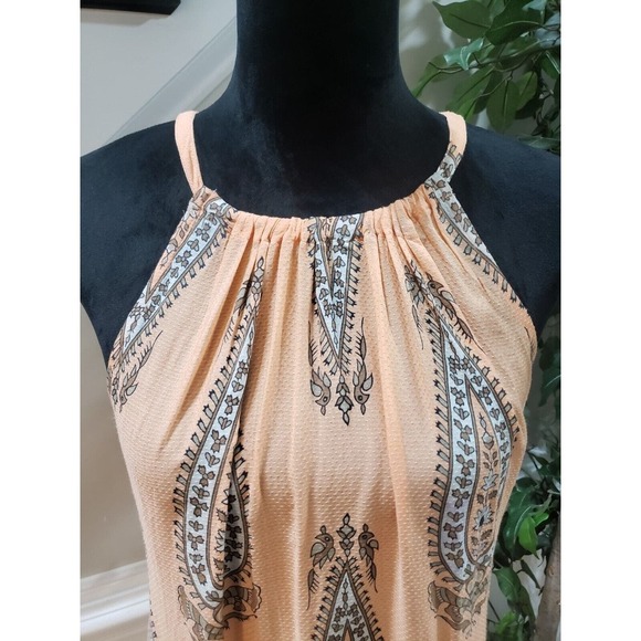 Lucky Brand Women's Peach 100% Rayon Round Neck Sleeveless Top Blouse Size L - Picture 2 of 13